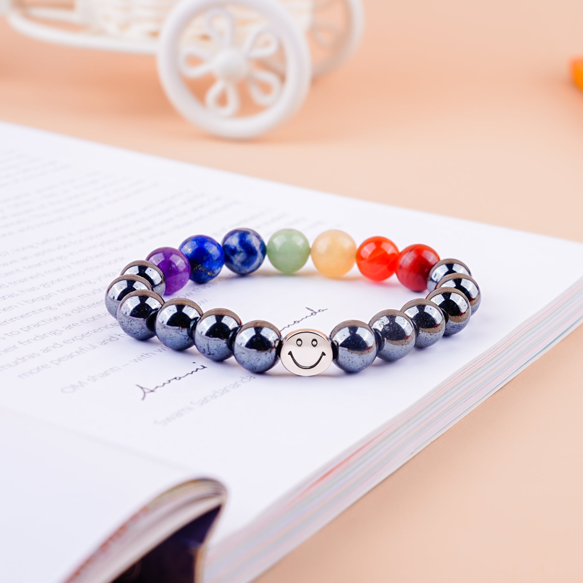 Smile Bracelet - 7 Chakra with Hematite