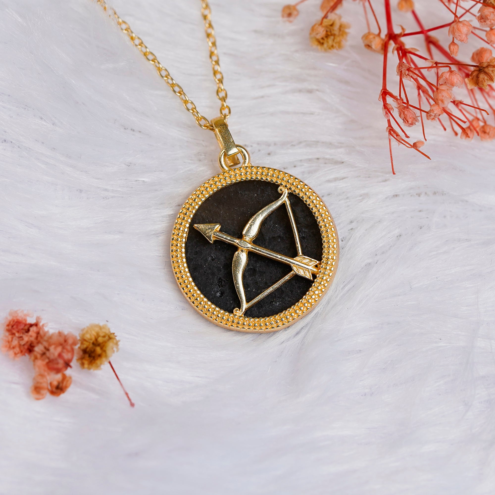 Sagittarius Black Obsidian Pendant