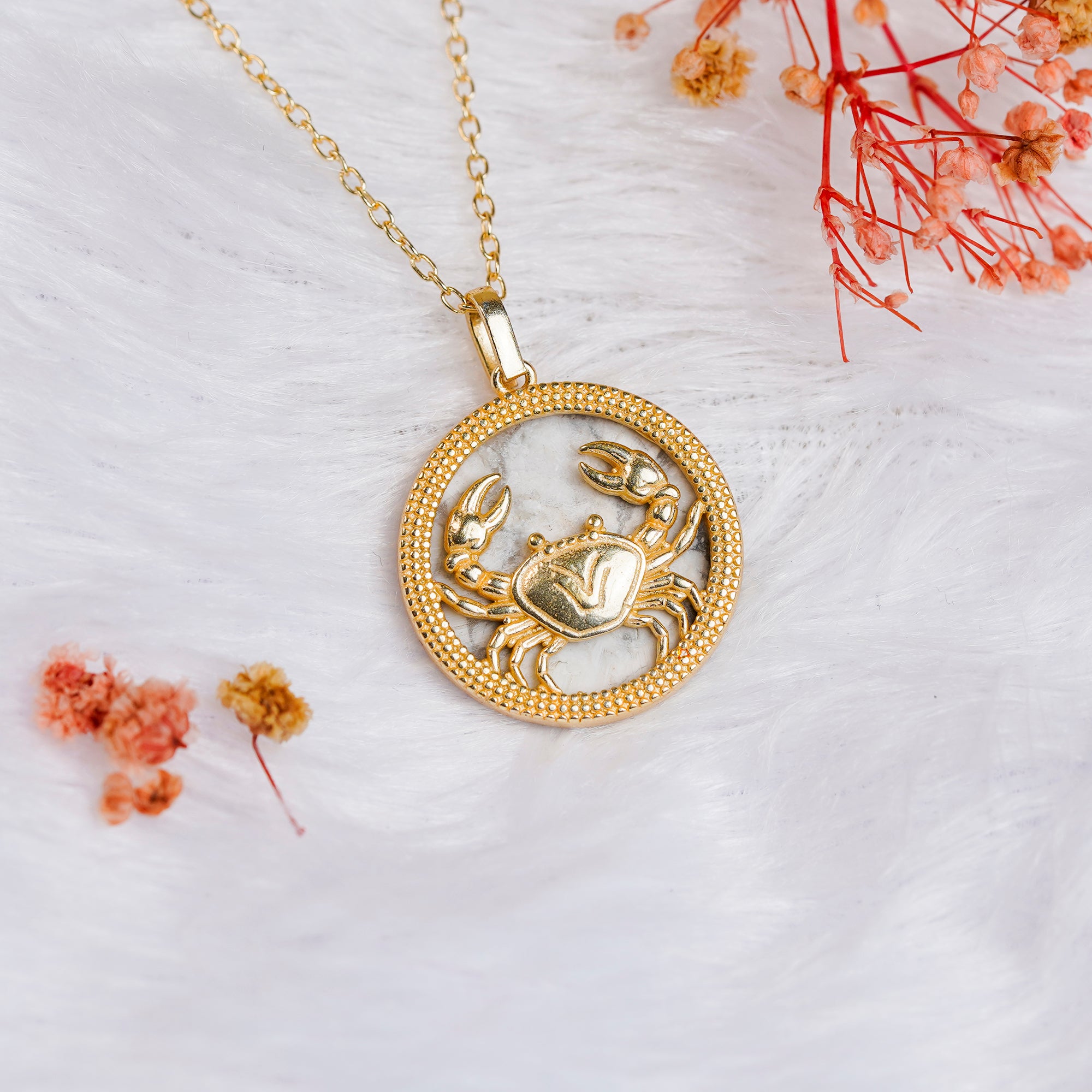 Cancer Howlite Pendant
