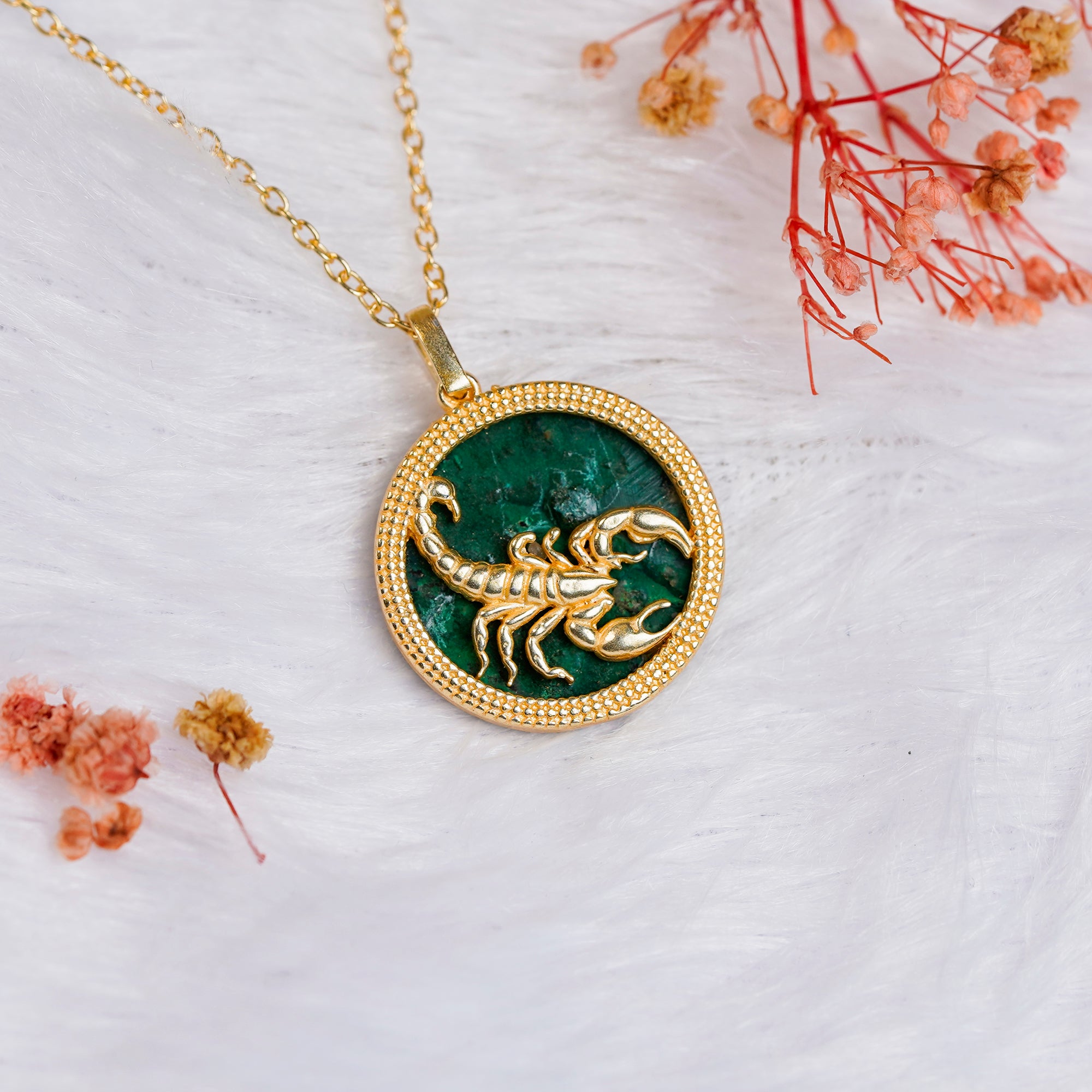 Scorpio Malachite Pendant