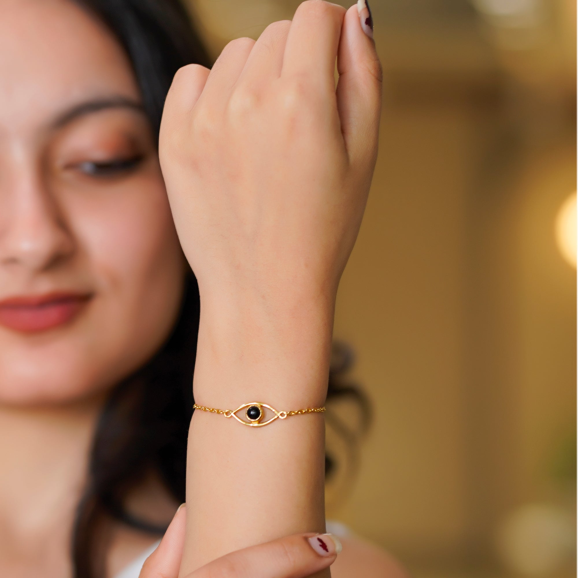 Natural Black Onyx Evil Eye Bracelet  | Everyday Protection Jewelry