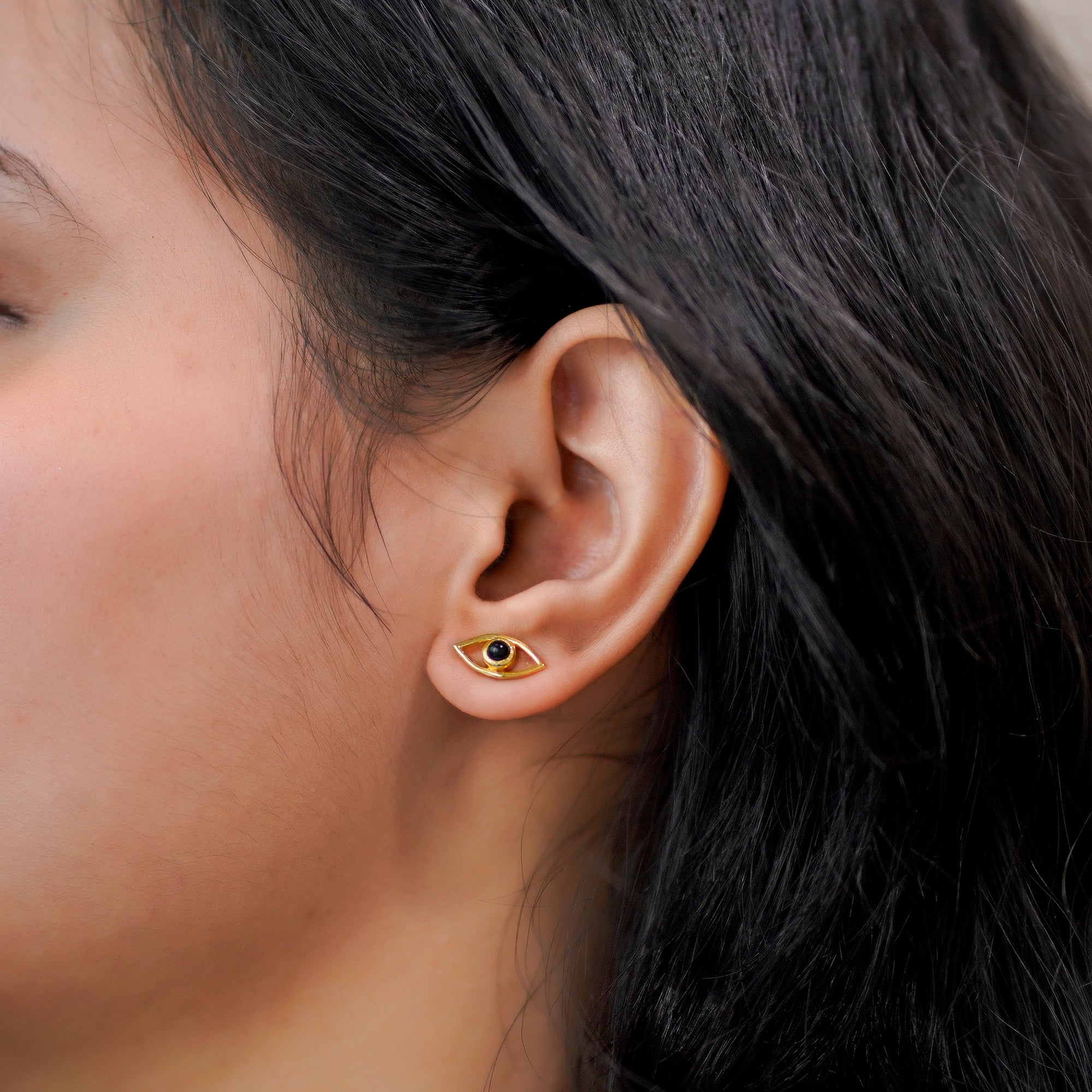 Natural Black Onyx Evil Eye Earrings  | Everyday Protection Jewelry