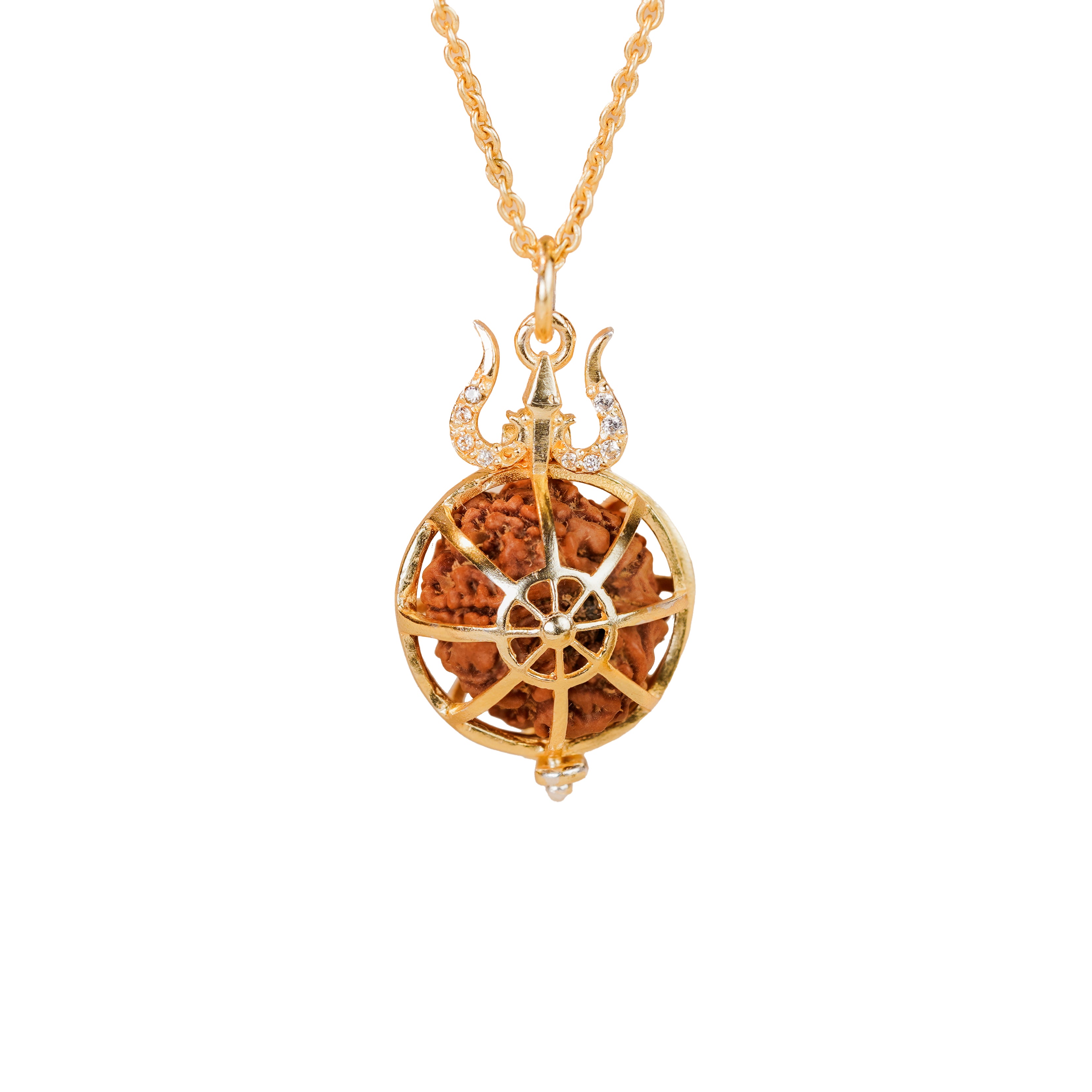 7 Mukhi Rudraksha Openable Trishul Pendant with Chain