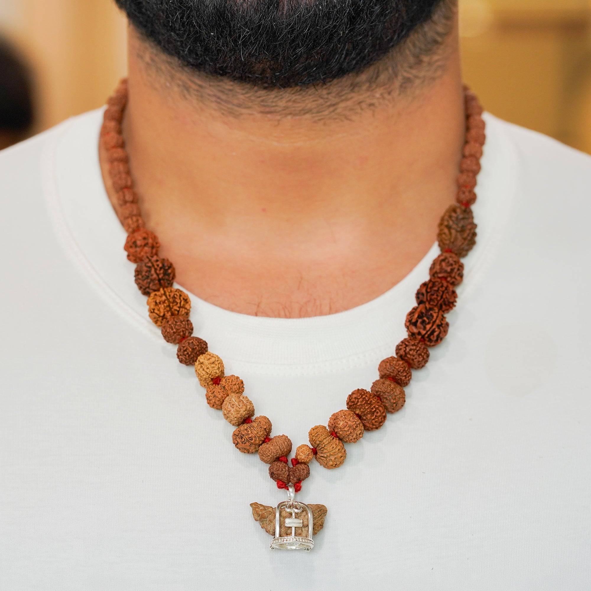 Indrani Siddhi Mala | 1–21 Mukhi Rudraksha with Gauri Shankar & Ganesh | Mixed Origin (Indian, Nepal & Indonesian) | Lab Tested & Energised