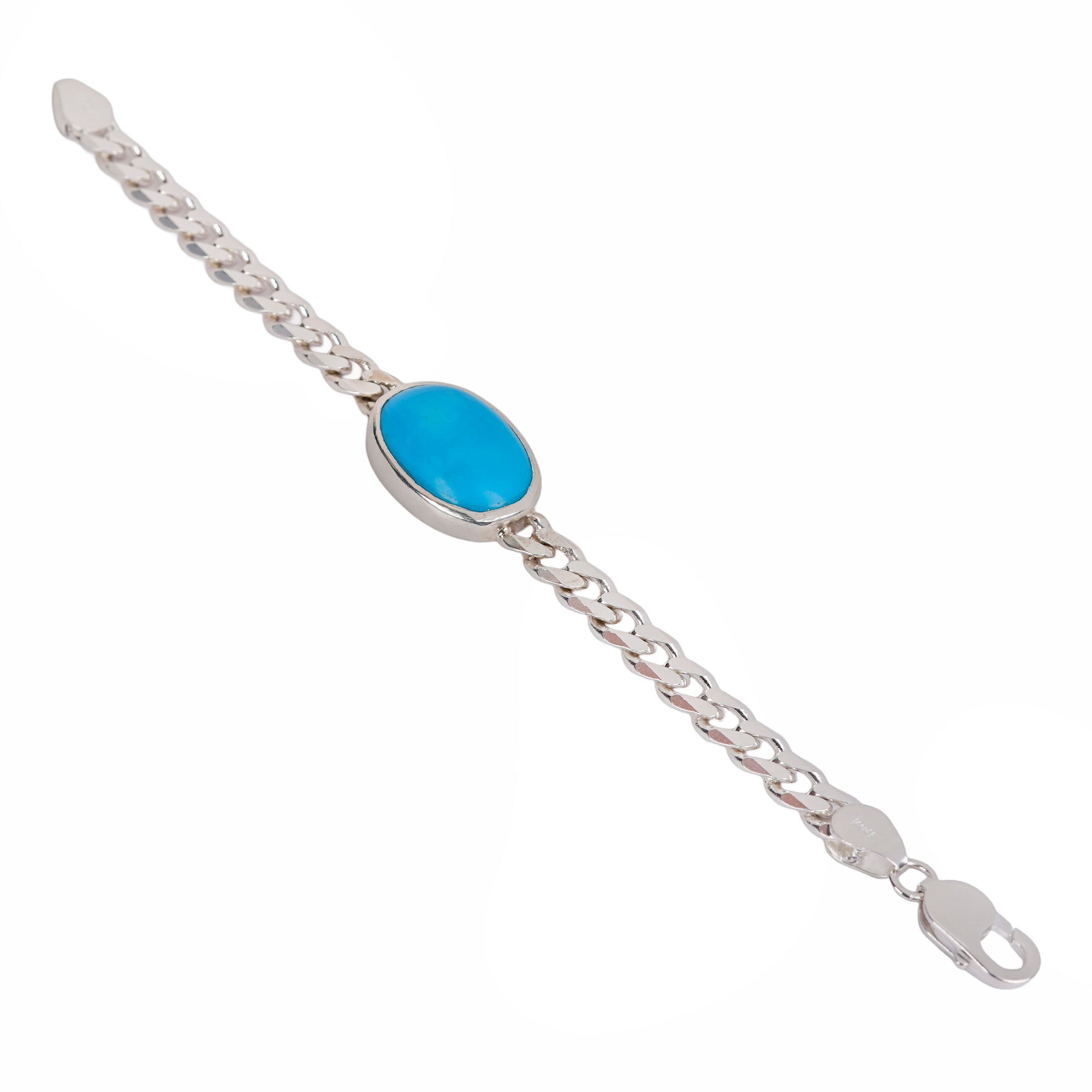 925 Sterling Silver Turquoise (Firoza) Gemstone Bracelet