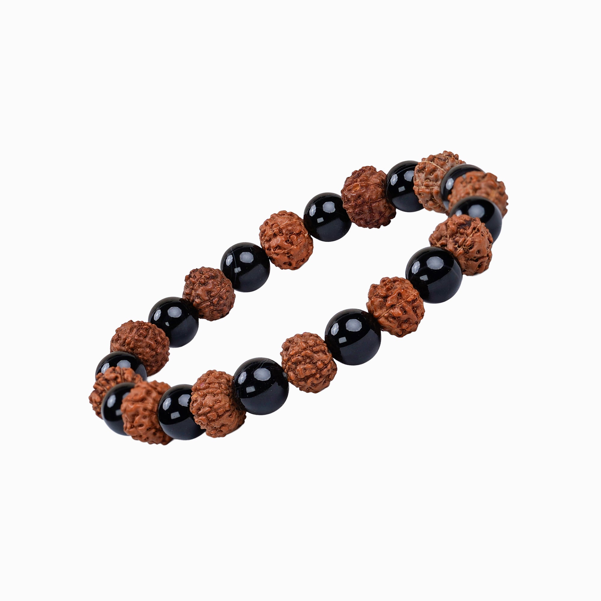 Scorpio (वृश्चिक राशि) Bracelet – Black Obsidian & 9 Mukhi Rudraksha