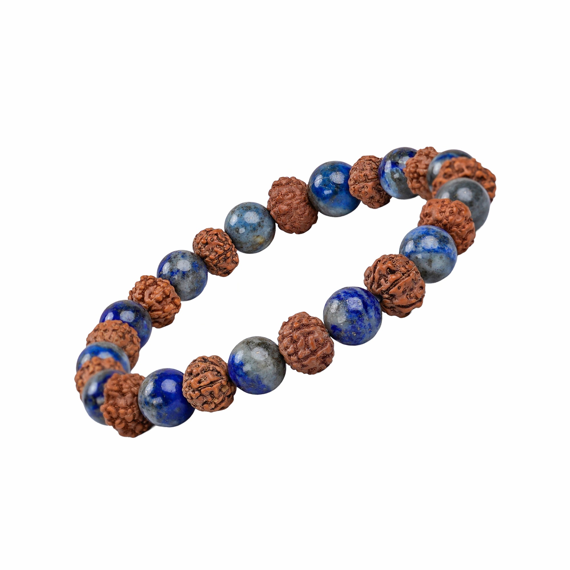 Libra (तुला राशि) Bracelet – Lapis Lazuli & 6 Mukhi Rudraksha