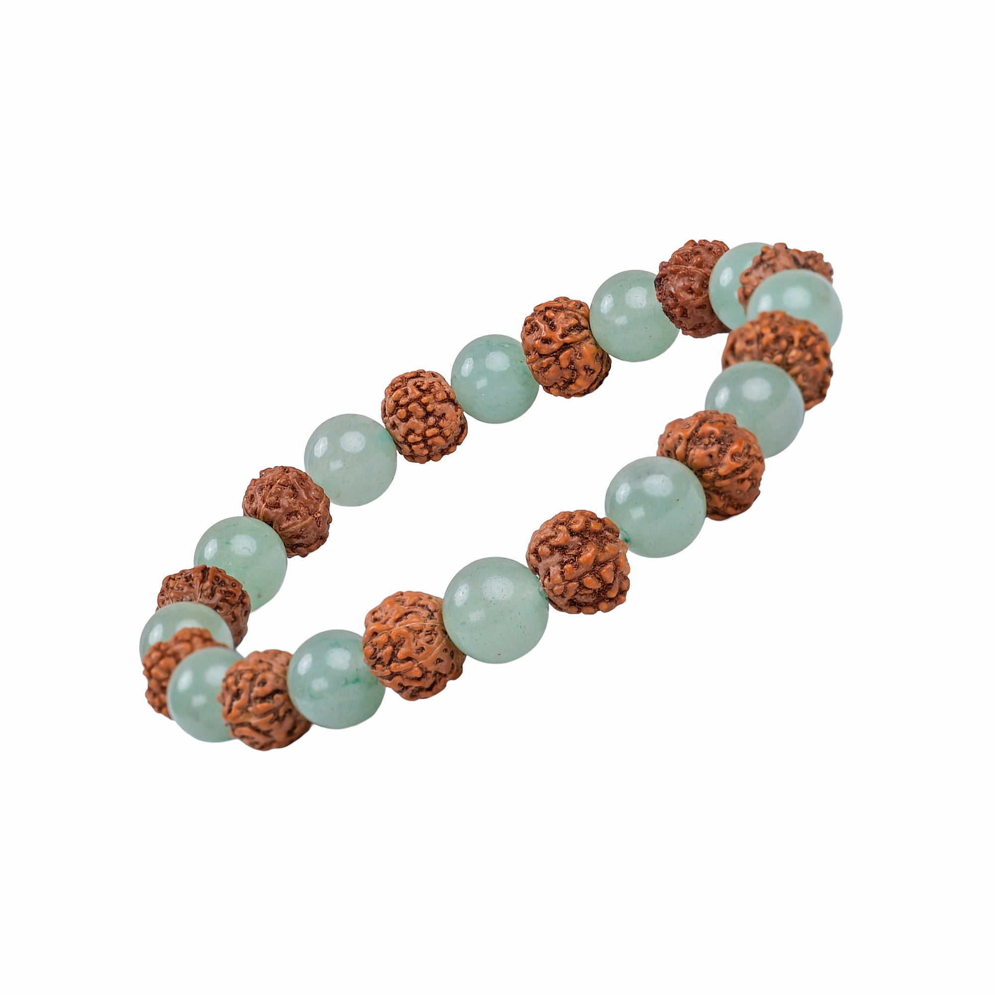 Taurus (वृषभ राशि) Bracelet – Green Aventurine & 6 Mukhi Rudraksha
