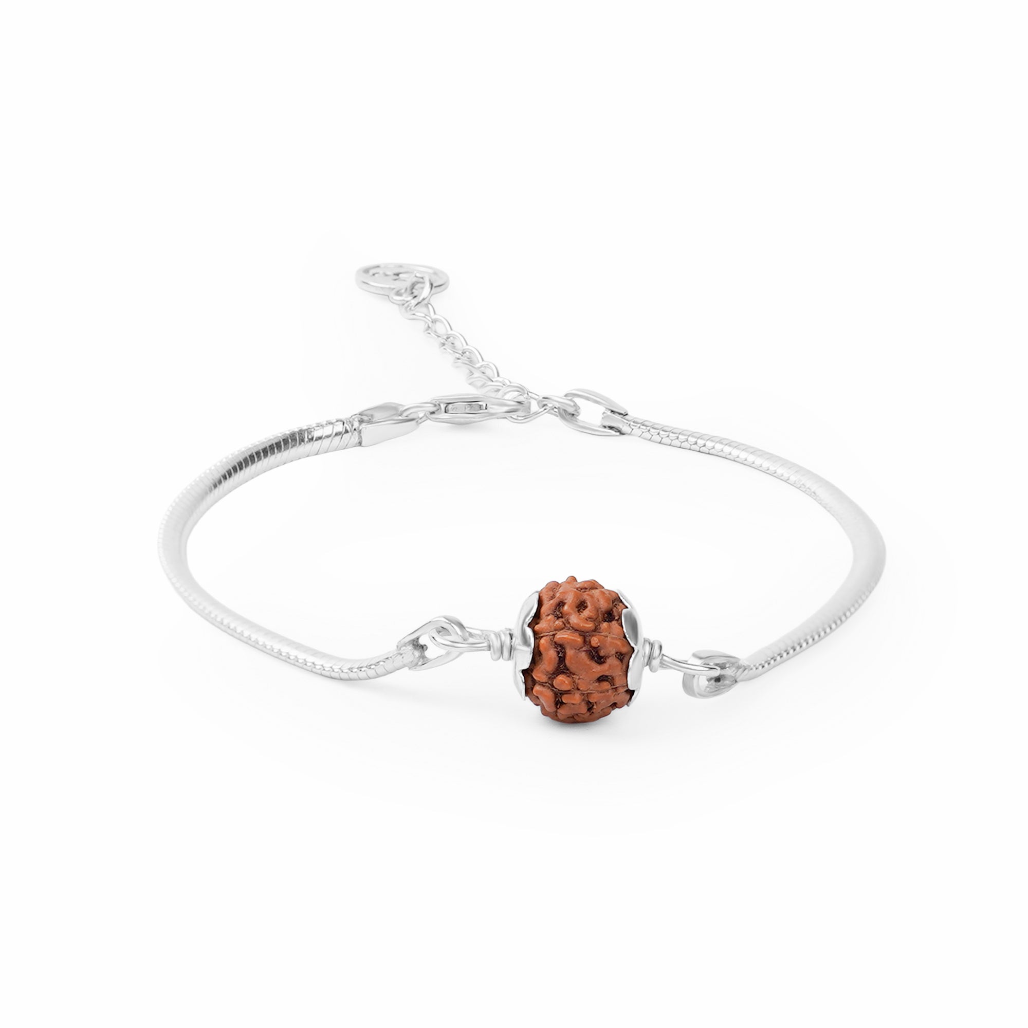 7 Mukhi Rudraksha 925 Sterling Silver Adjustable Bracelet