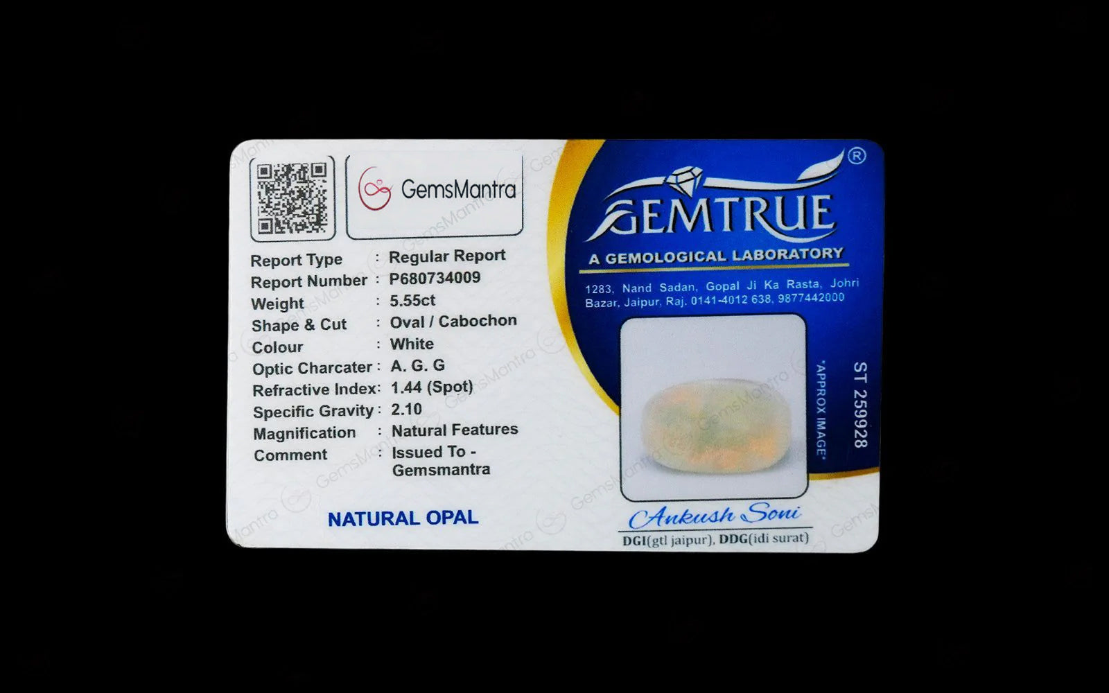 Opal With Fire - Australia - Super Luxury (5.55 Carats)