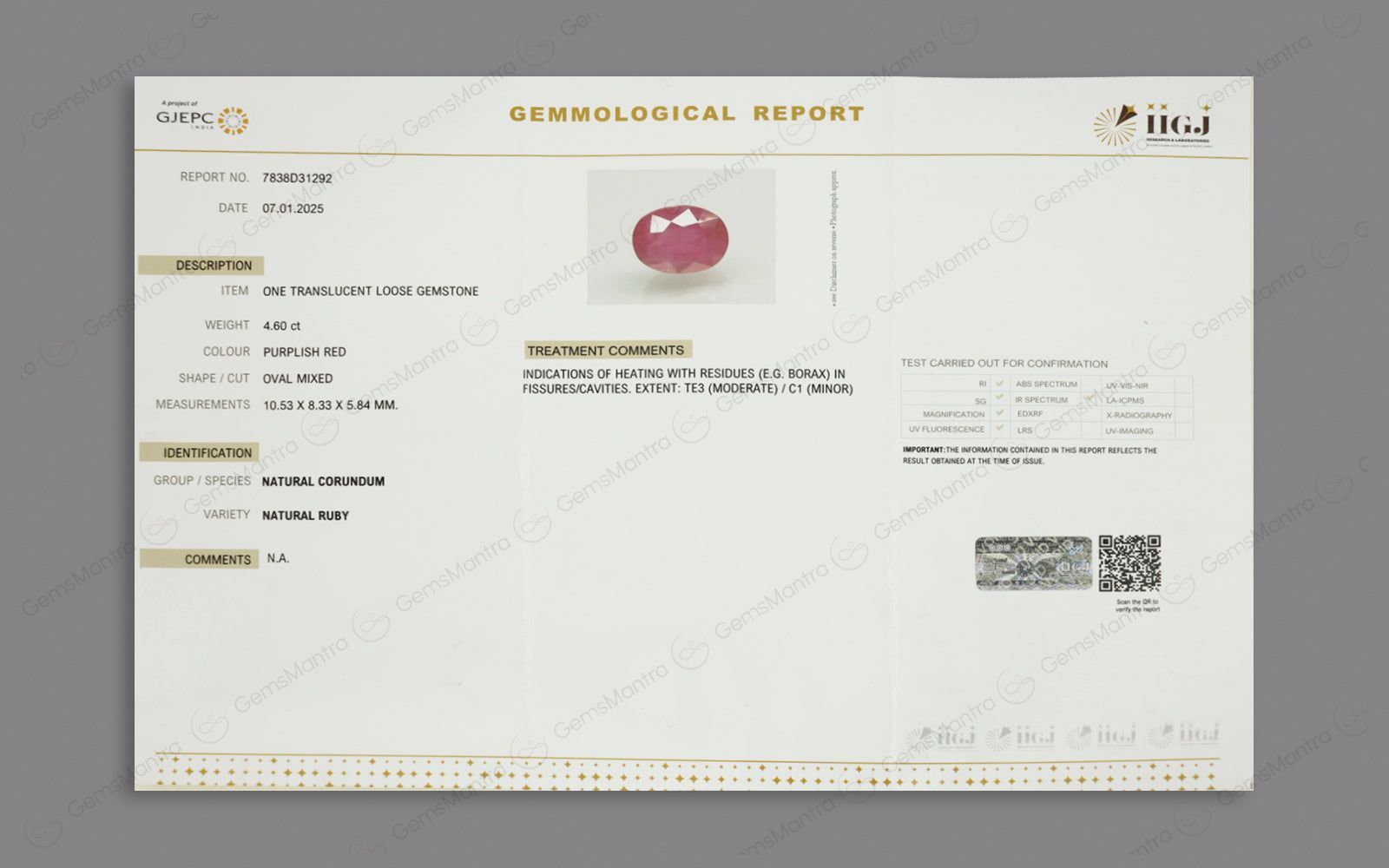Burmese Ruby - 4.6 Carats
