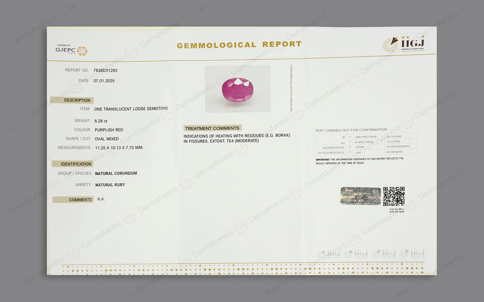 Burmese Ruby - 8.28 Carats