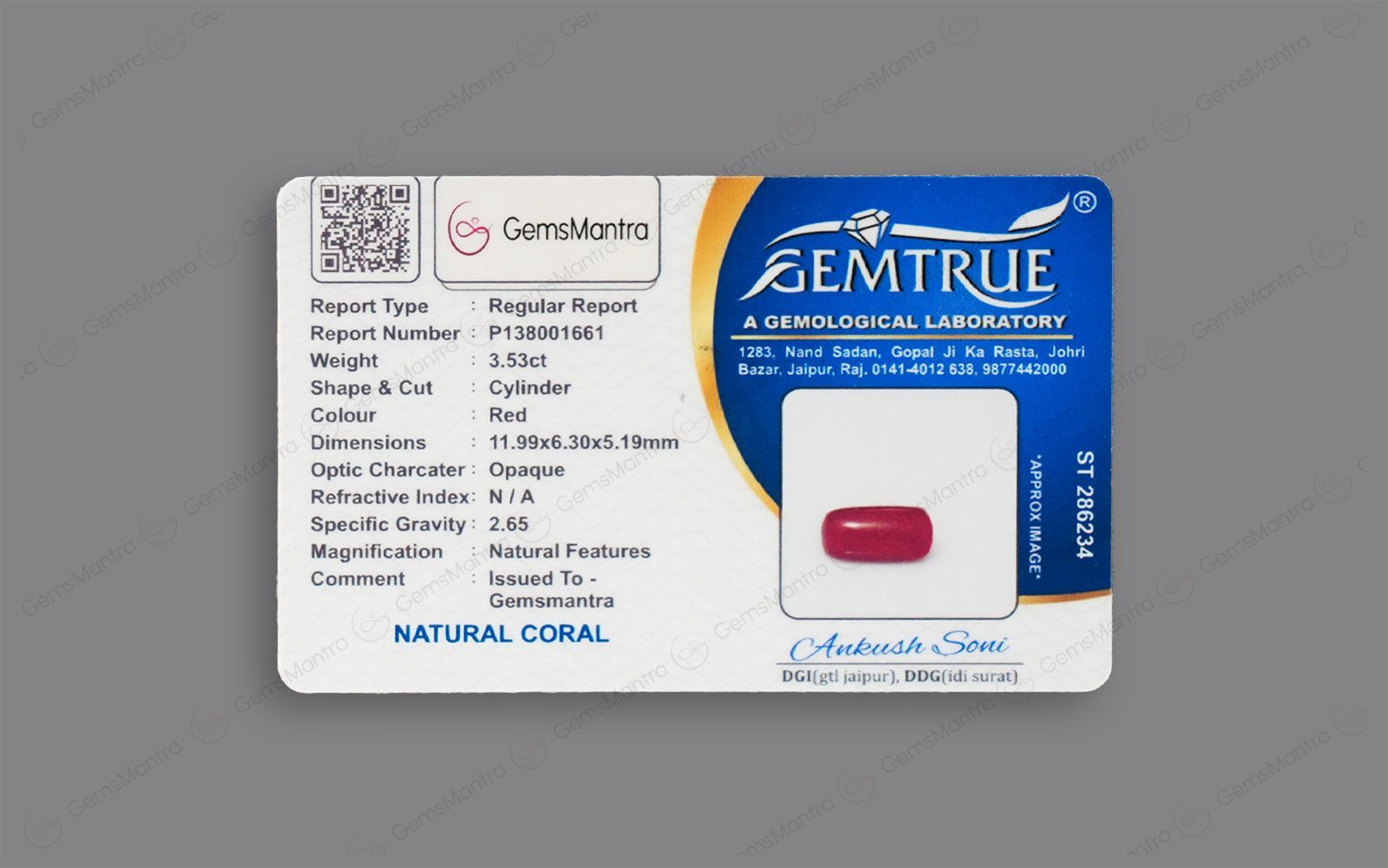 Red Coral - 3.53 Carats