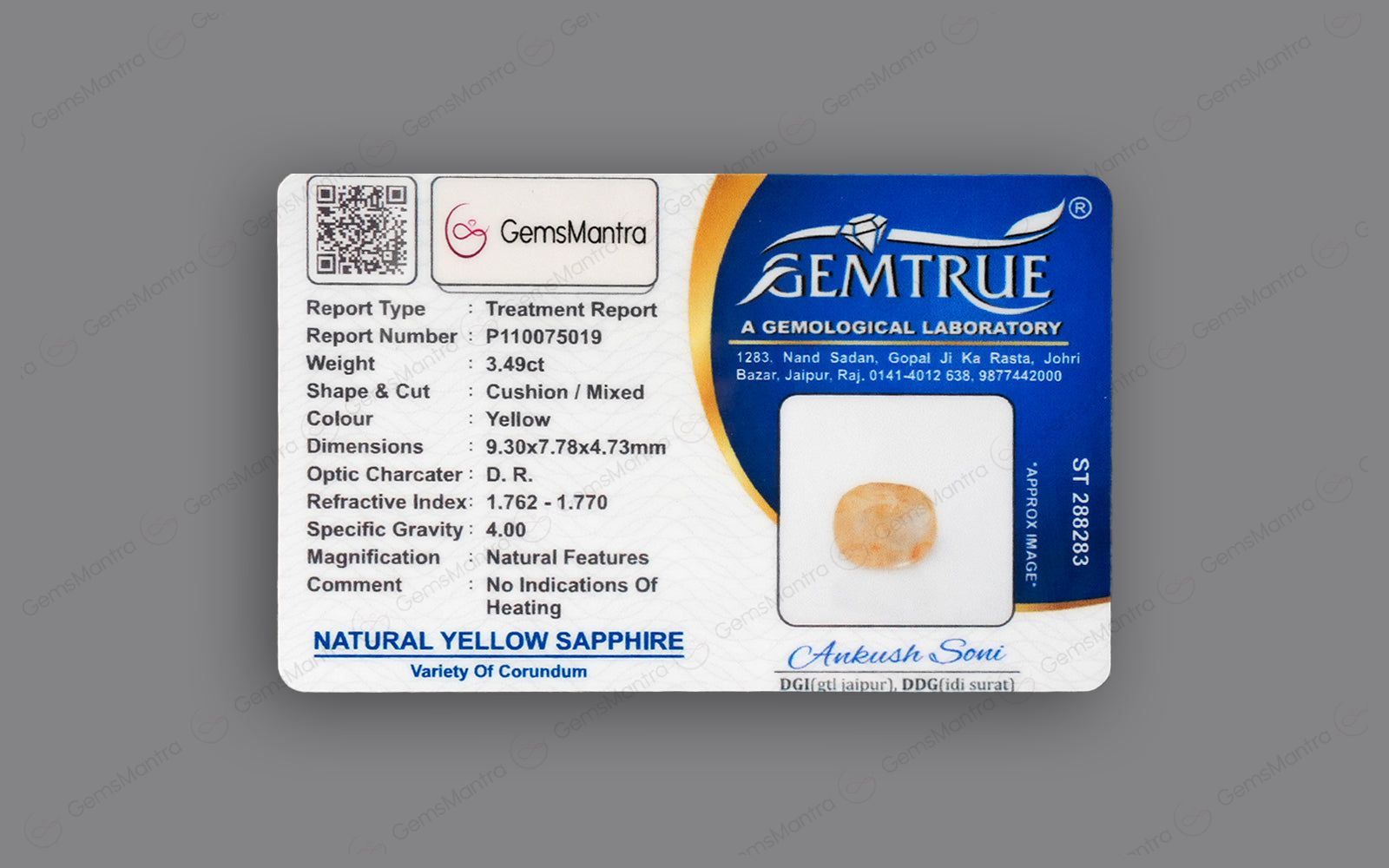 Yellow Sapphire - 3.49 Carats