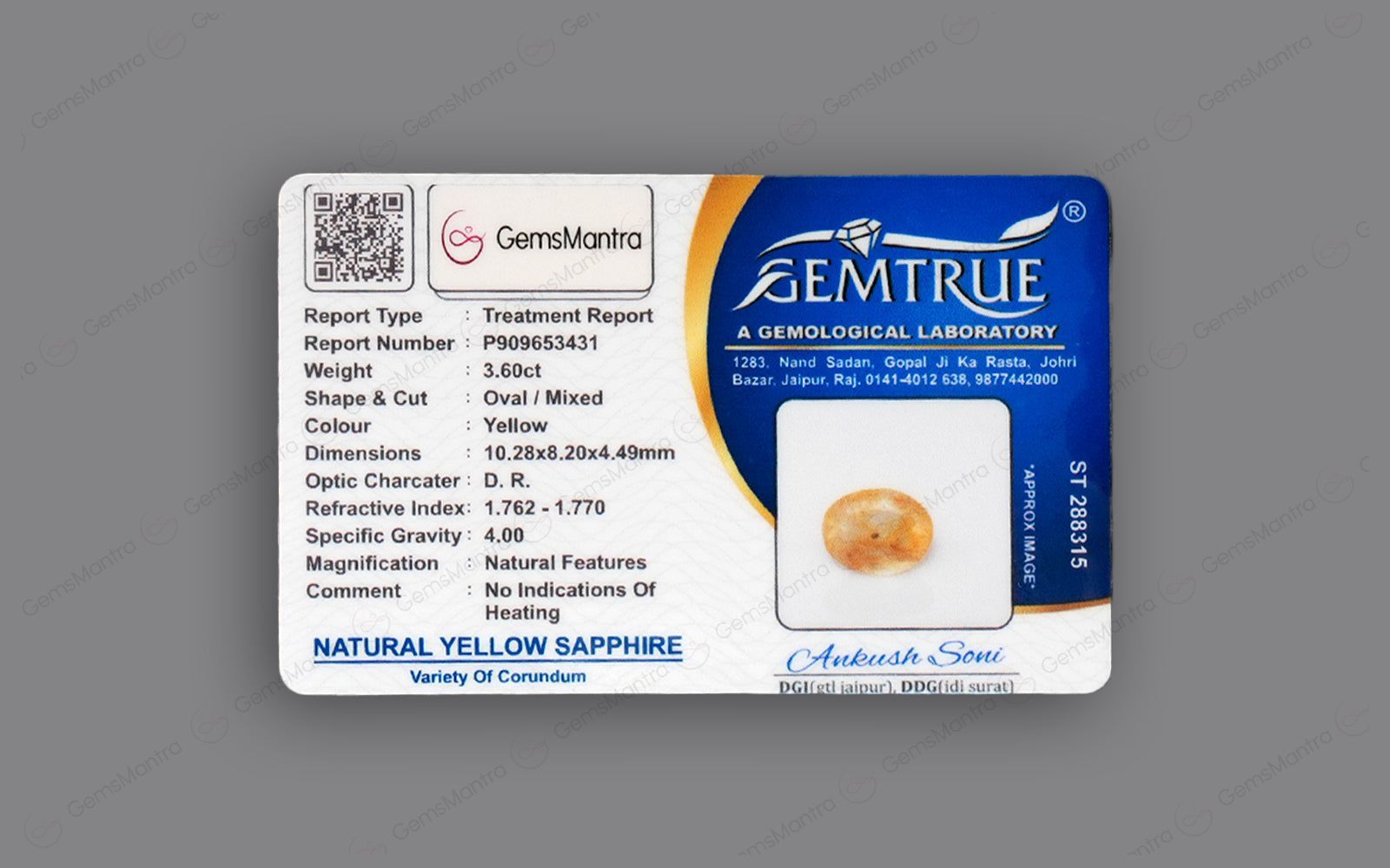 Yellow Sapphire - 3.6 Carats