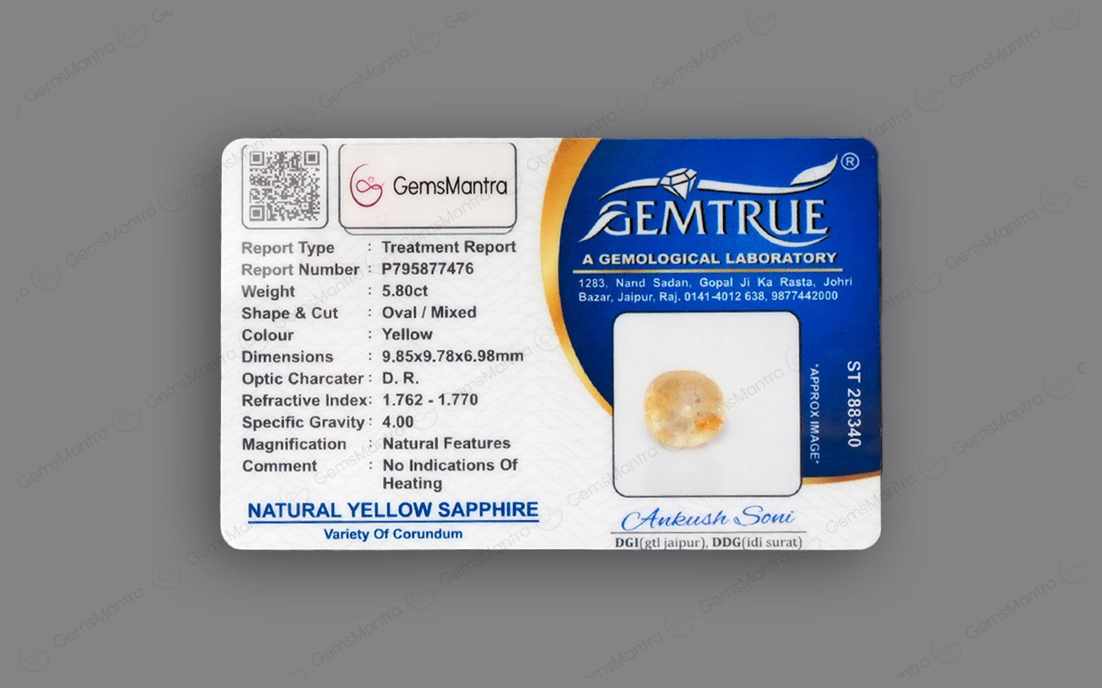 Yellow Sapphire - 5.8 Carats