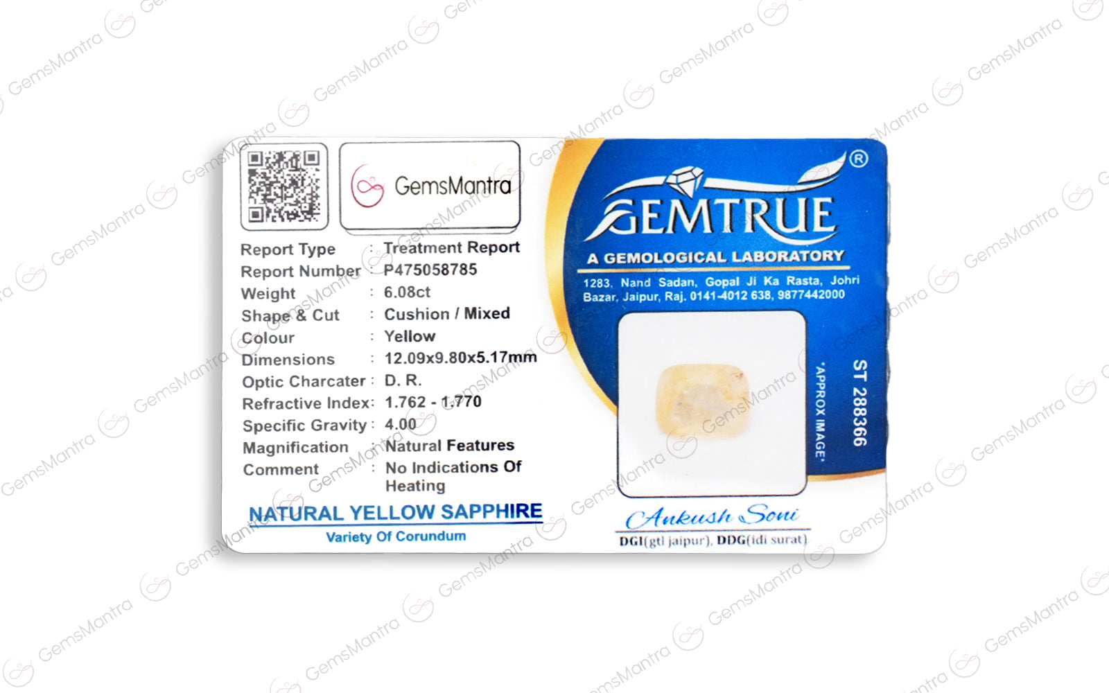 Yellow Sapphire - 6.08 Carats