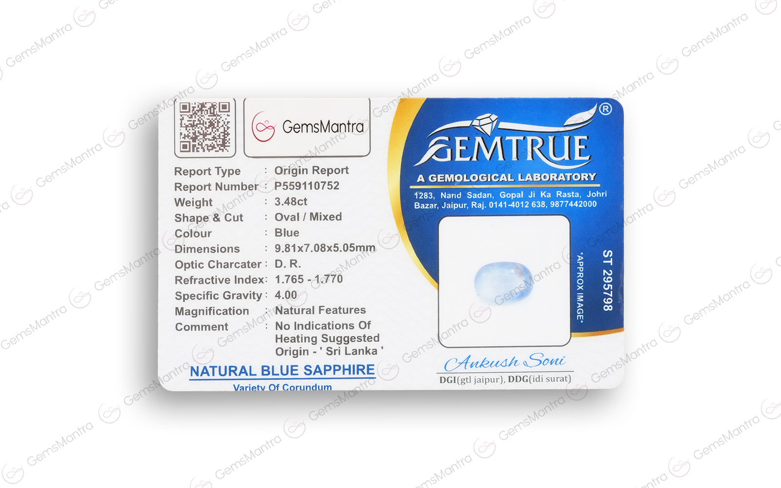 Blue Sapphire - 3.48 Carats