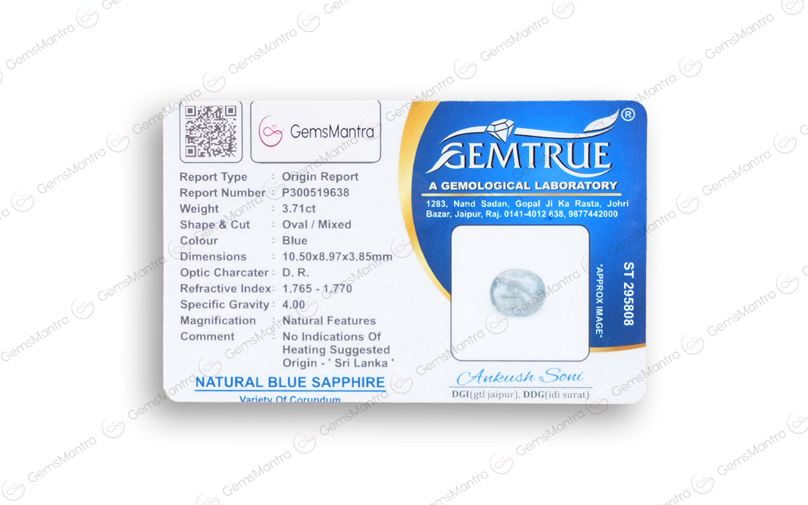 Blue Sapphire - 3.71 Carats