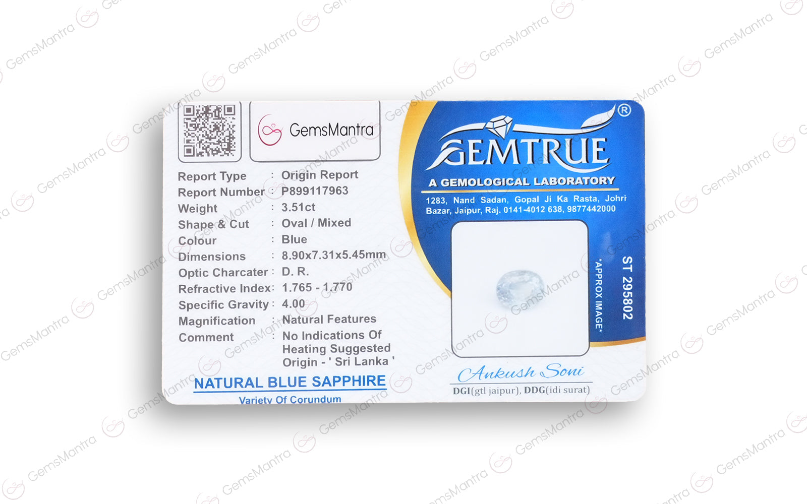 Blue Sapphire - 3.51 Carats