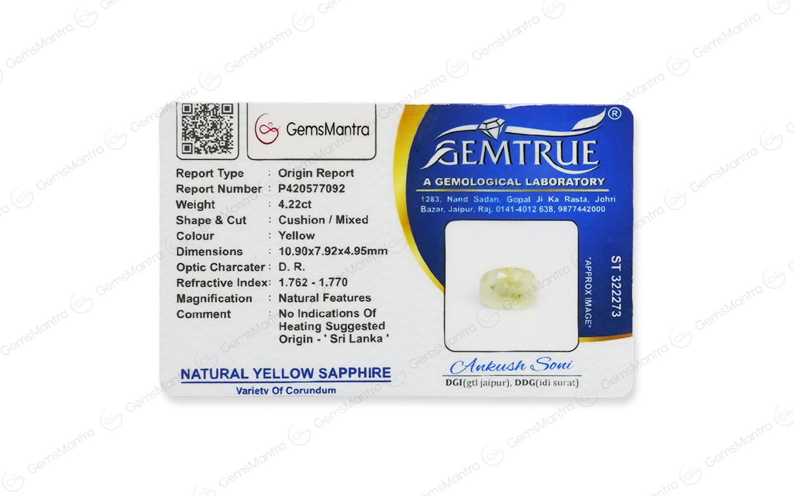 Yellow Sapphire - 4.22 Carats