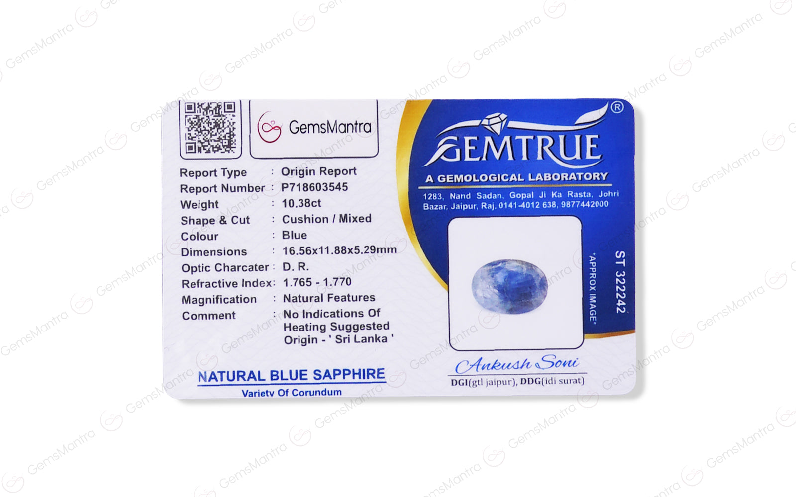 Blue Sapphire - 10.38 Carats
