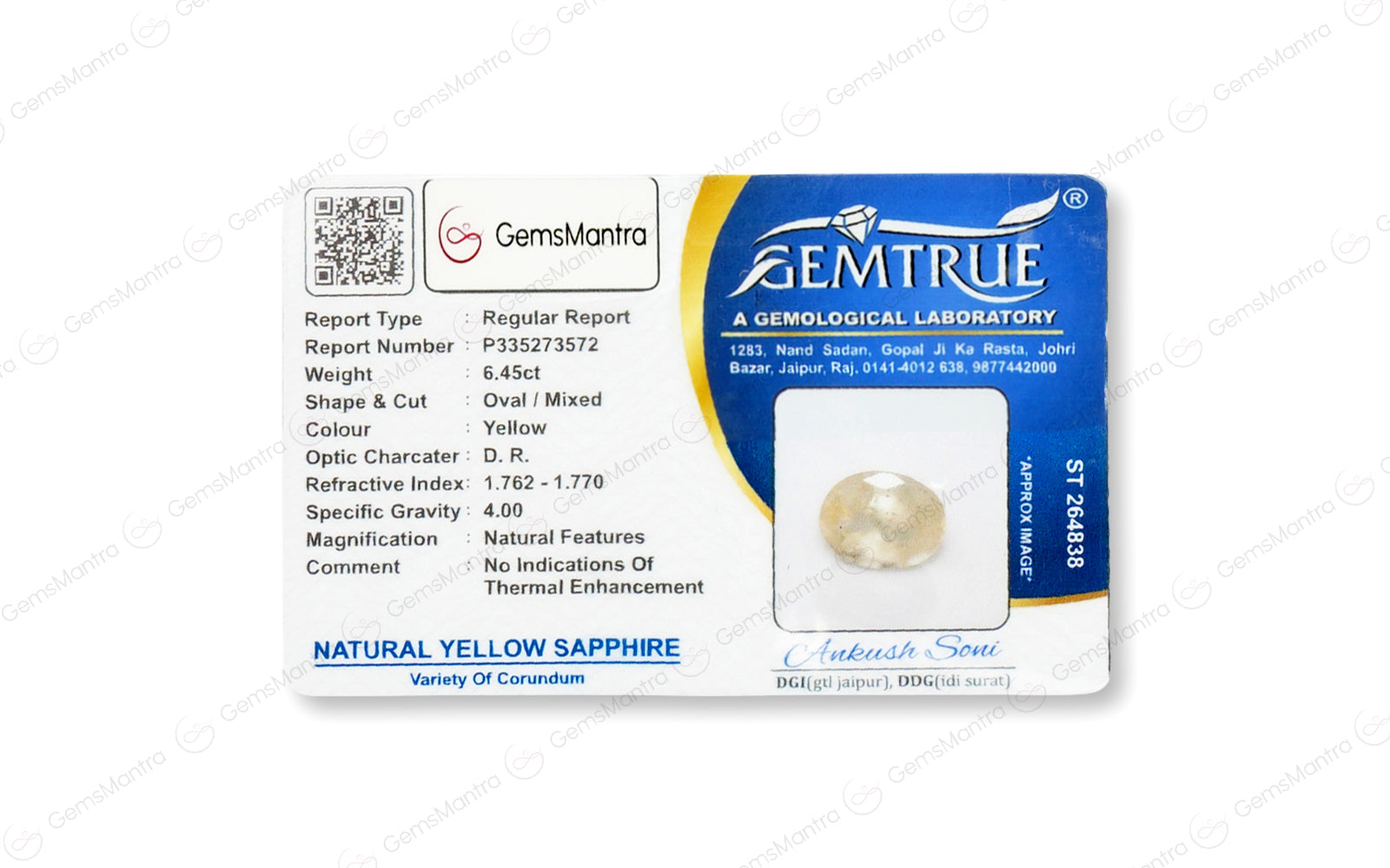 Yellow Sapphire - 6.45 Carats