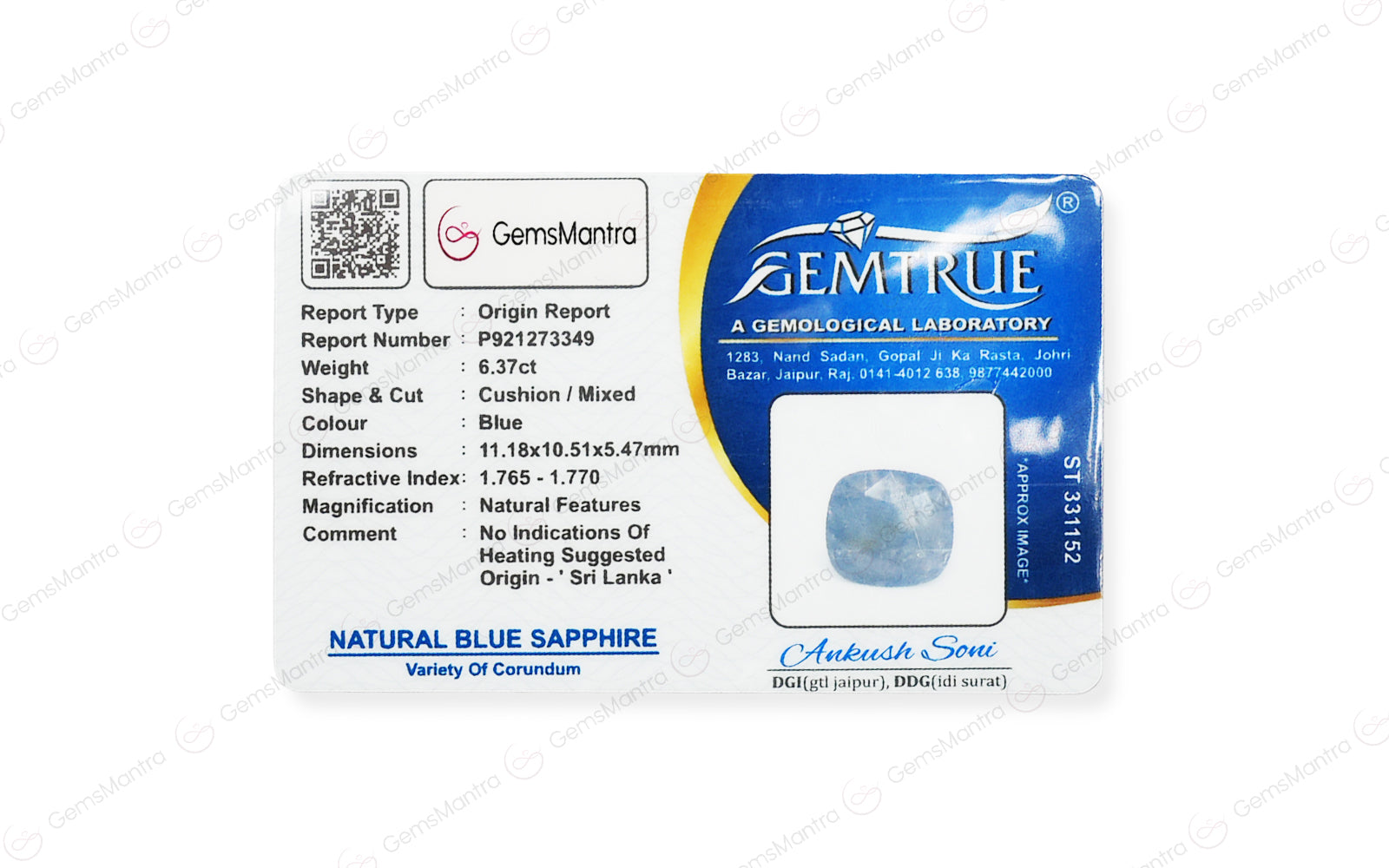 Blue Sapphire - 6.37 Carats