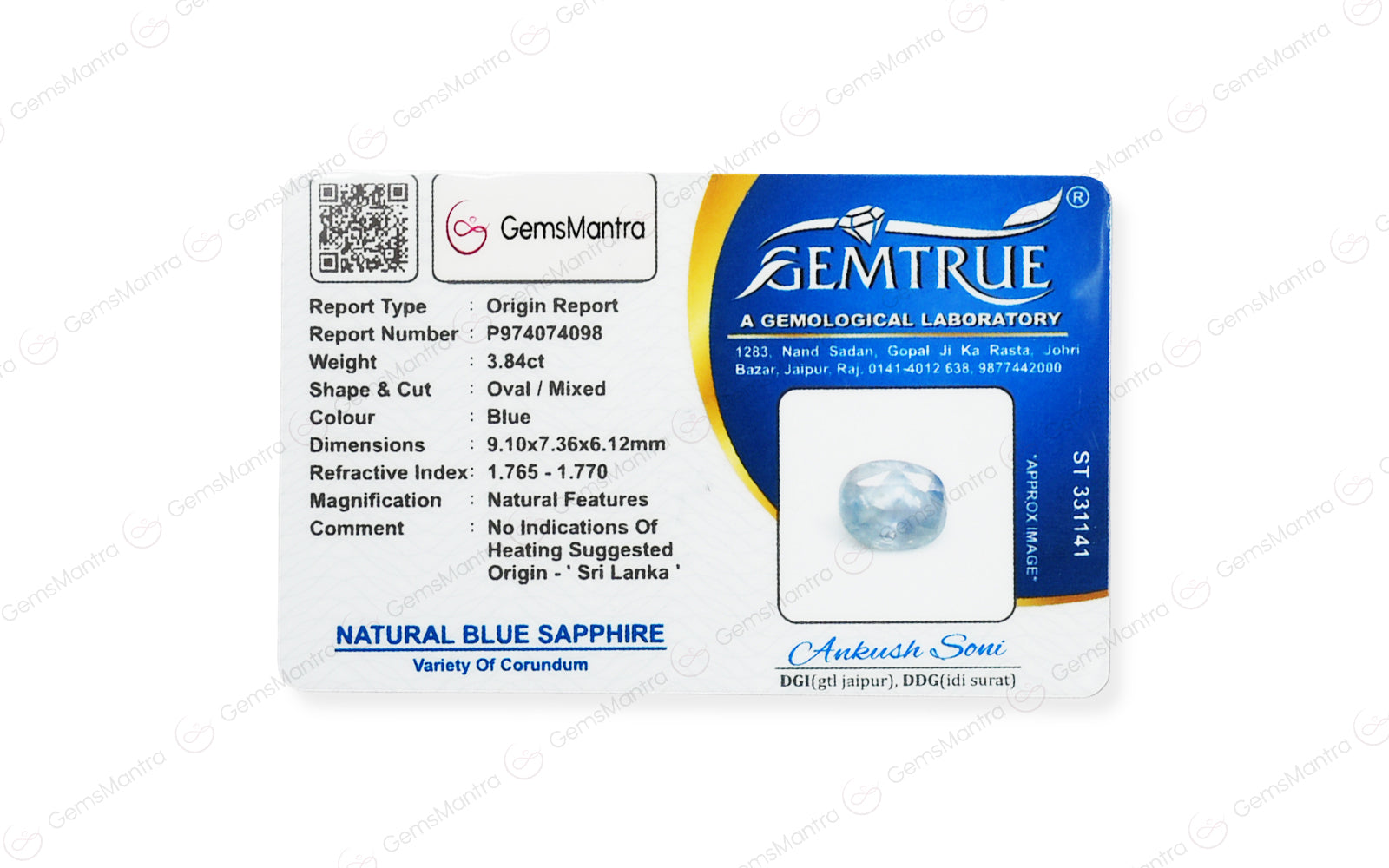 Blue Sapphire - 3.84 Carats