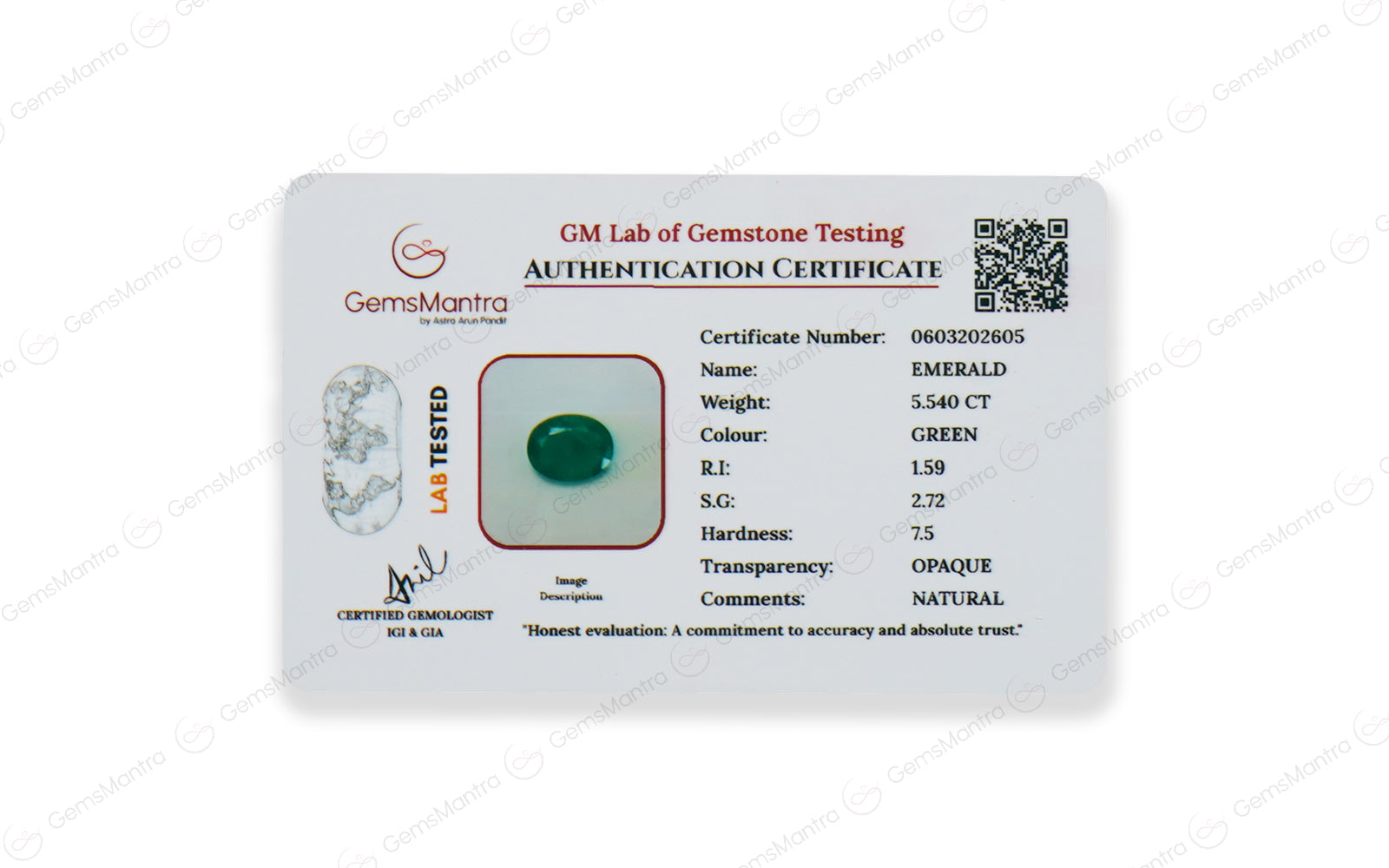 Certificate of authenticity