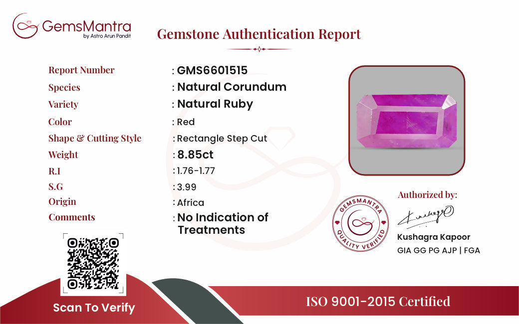 Ruby (Manik) – 8.85 Carat / 9.7 Ratti [GM09442]