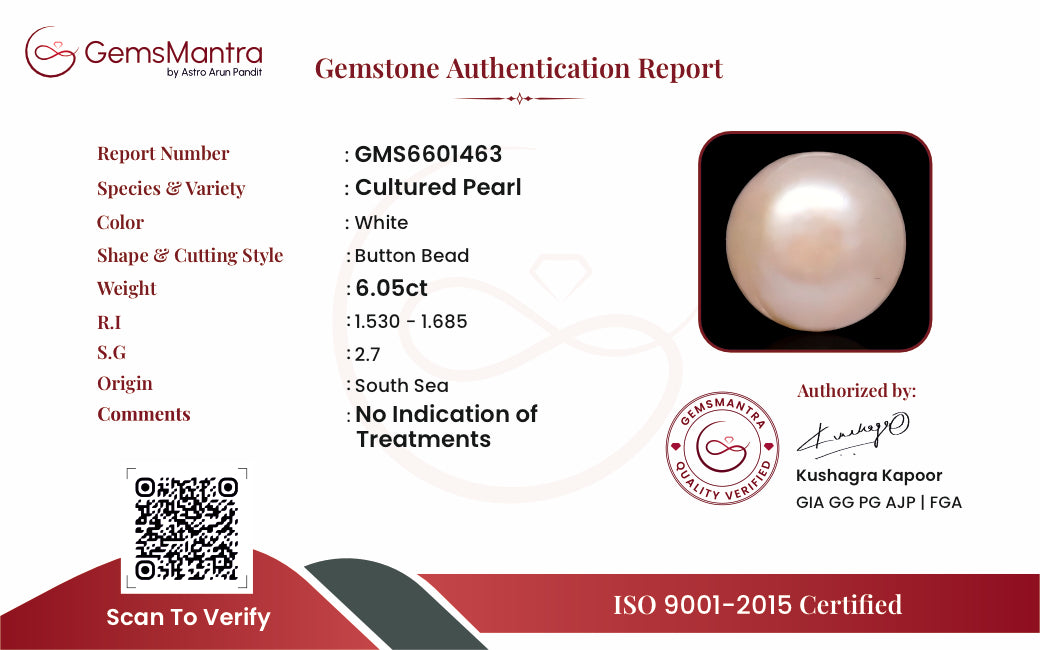 Pearl (Moti) – 6.05 Carat / 6.7 Ratti [GM09636]