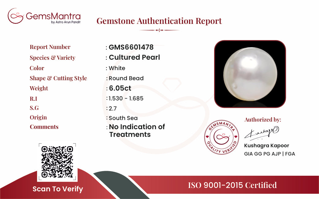 Pearl (Moti) – 6.05 Carat / 6.7 Ratti [GM09674]