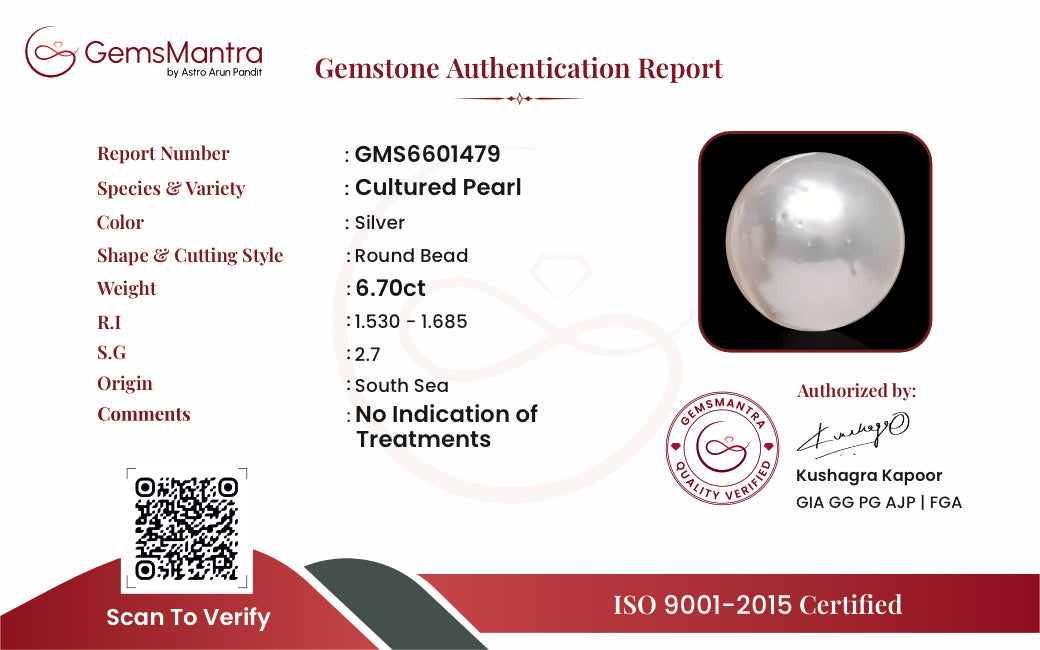 Pearl (Moti) – 6.7 Carat / 7.4 Ratti [GM09675]