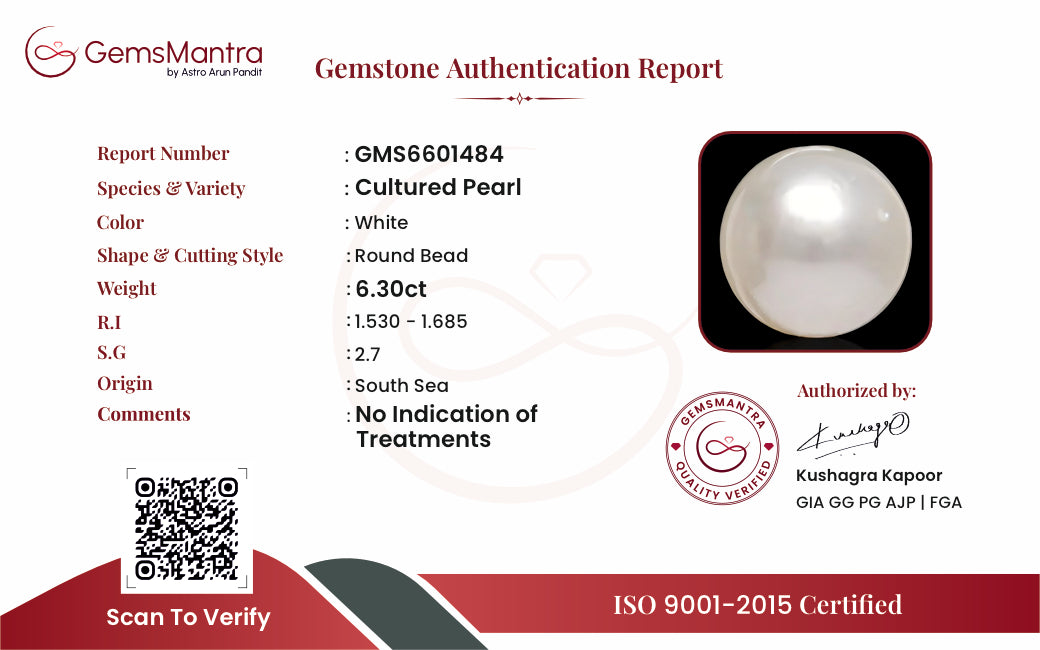 Pearl (Moti) – 6.3 Carat / 6.9 Ratti [GM09680]