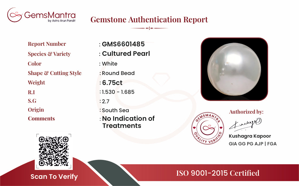 Pearl (Moti) – 6.75 Carat / 7.4 Ratti [GM09682]