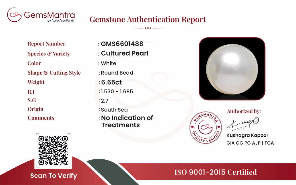 Pearl (Moti) – 6.65 Carat / 7.3 Ratti [GM09685]