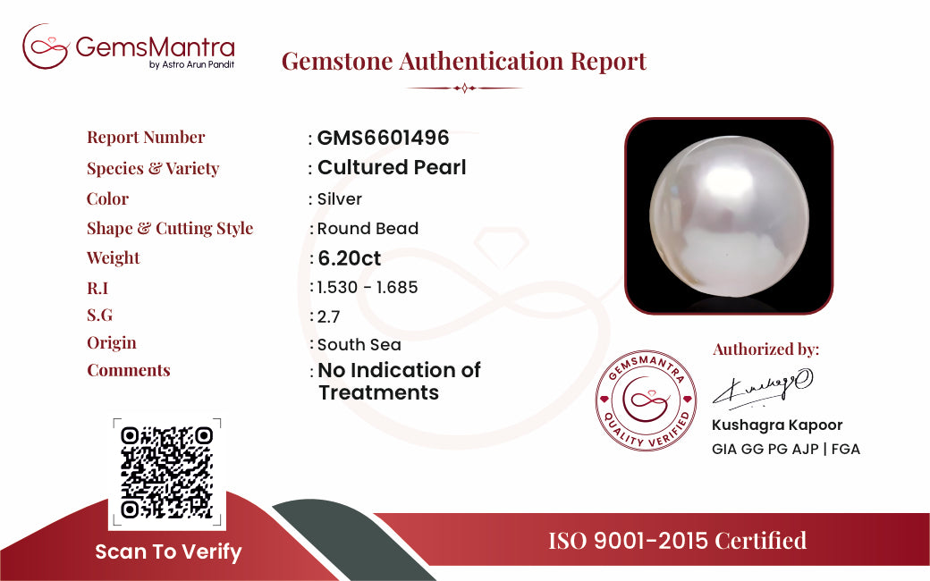 Pearl (Moti) – 6.2 Carat / 6.8 Ratti [GM09693]