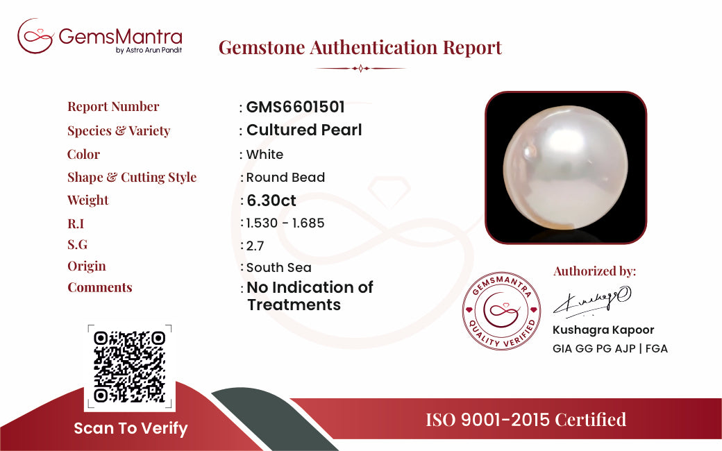 Pearl (Moti) – 6.3 Carat / 6.9 Ratti [GM09701]