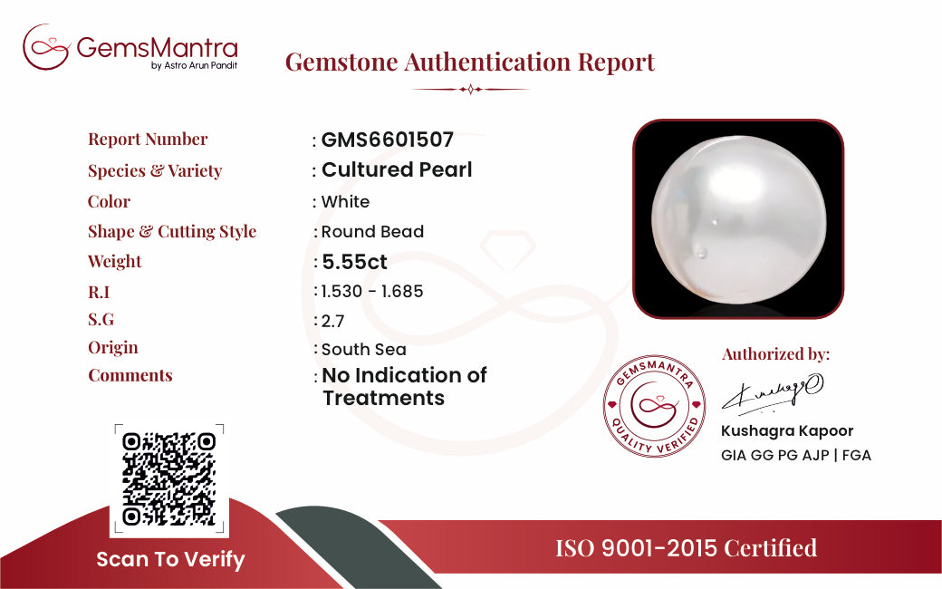 Pearl (Moti) – 5.55 Carat / 6.1 Ratti [GM09707]