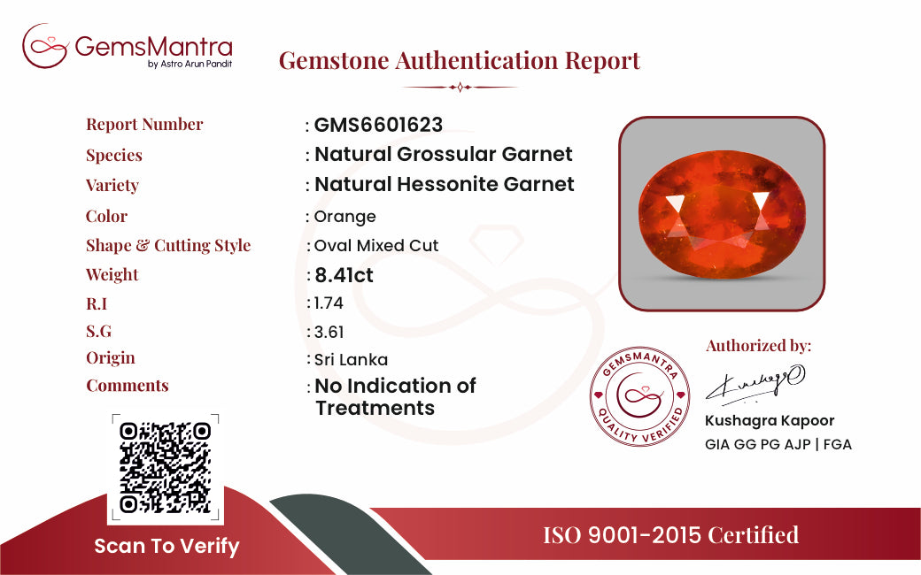Hessonite Garnet – 8.41 Carat / 9.3 Ratti [GM09734]