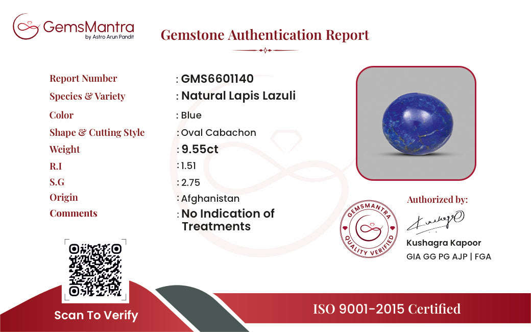 Lapis Lazuli – 9.55 Carat / 10.5 Ratti [GM09787]