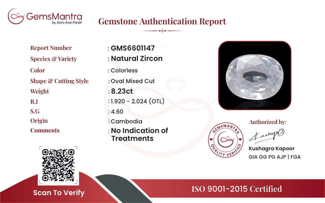 Zircon – 8.23 Carat / 9.1 Ratti [GM09794]