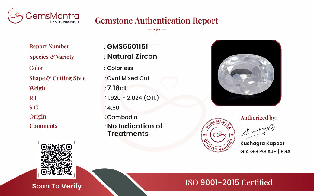 Zircon – 7.18 Carat / 7.9 Ratti [GM09798]