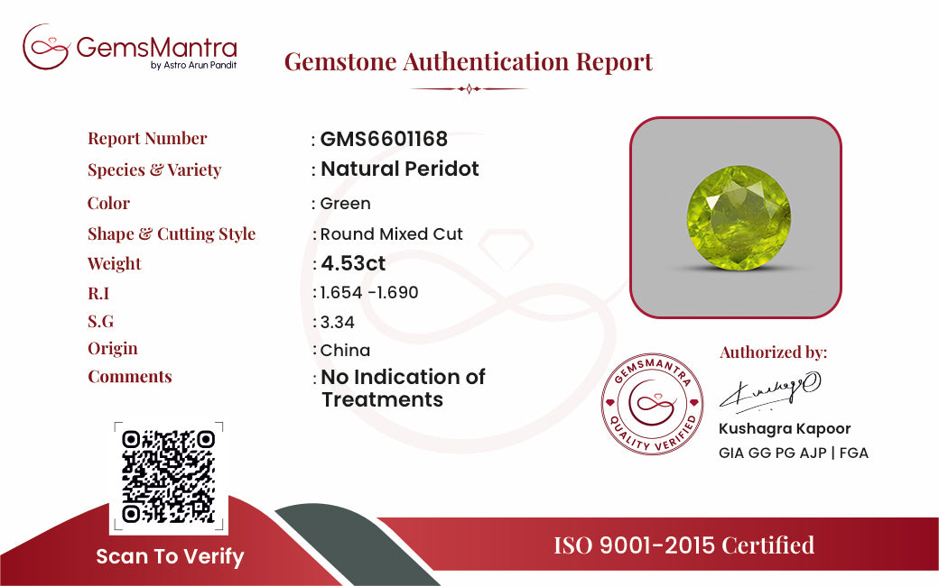 Peridot – 4.53 Carat / 5 Ratti [GM09801]
