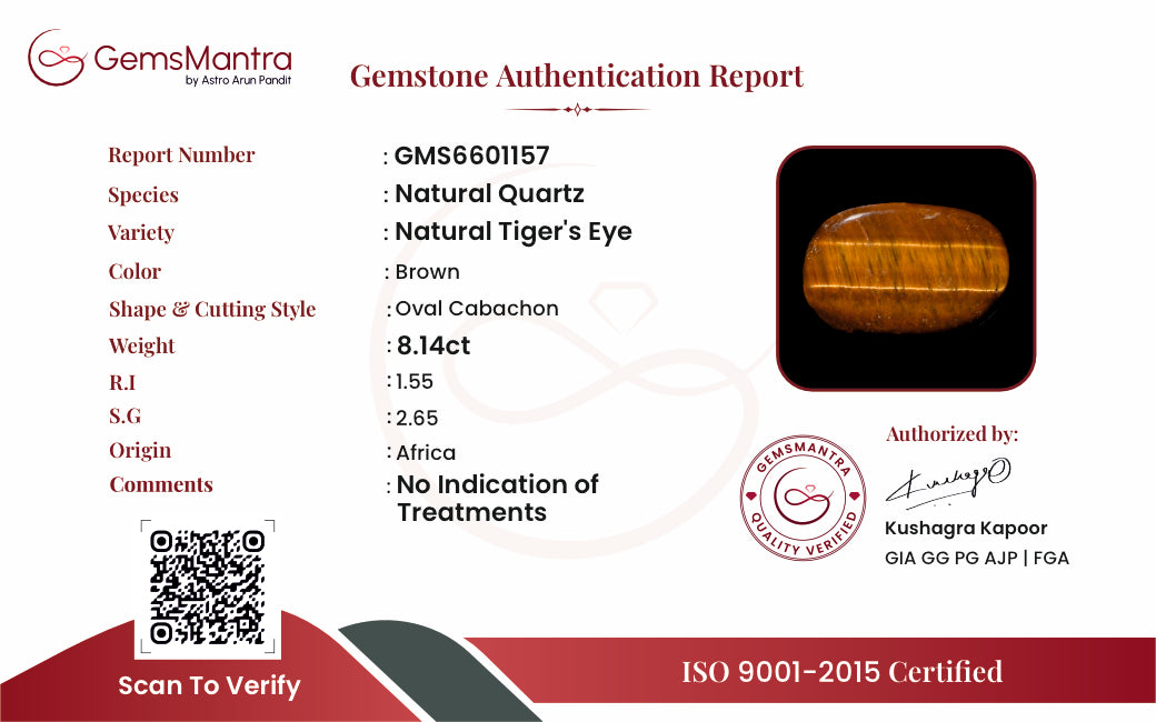 Tiger's Eye – 8.14 Carat / 9 Ratti [GM09837]