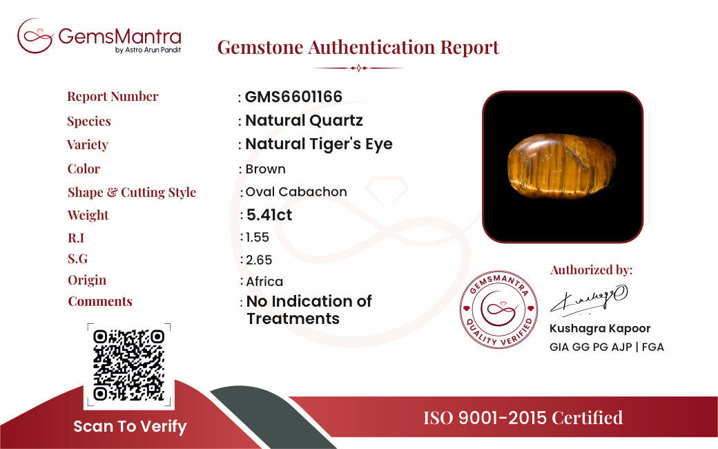 Tiger's Eye – 5.41 Carat / 6 Ratti [GM09846]