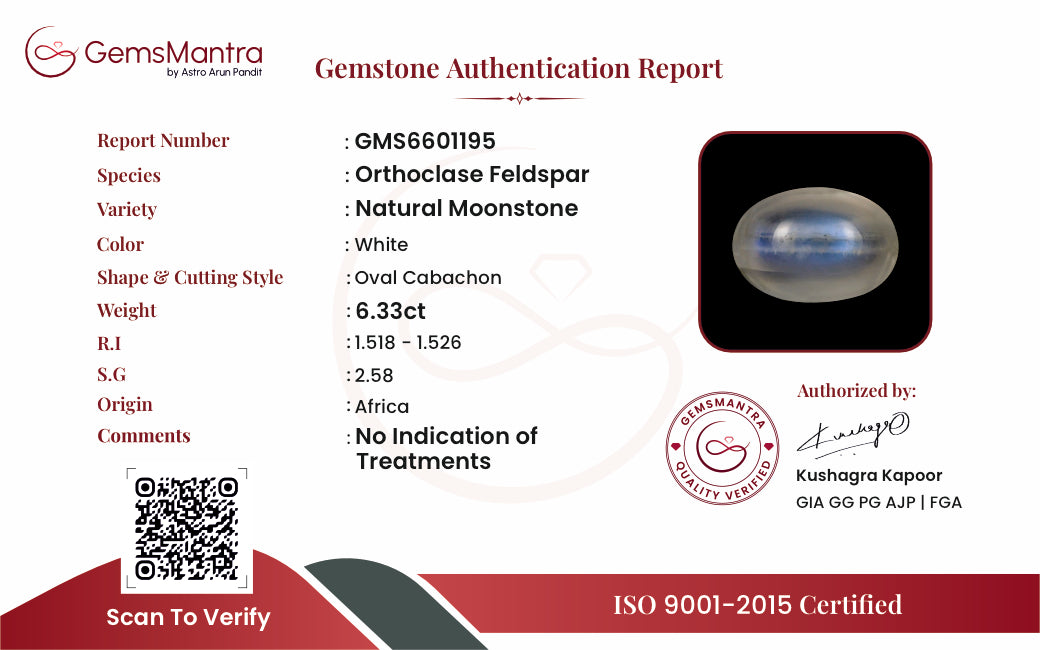 Moonstone (Chandramani) – 6.33 Carat / 7 Ratti [GM09868]