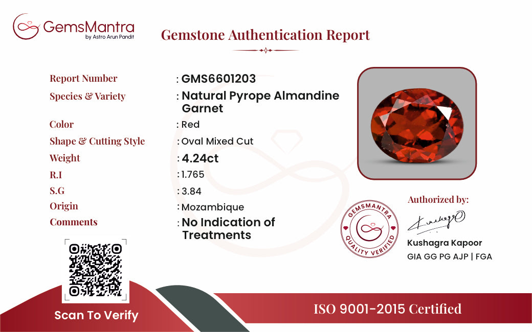 Red Garnet – 4.24 Carat / 4.7 Ratti [GM09887]