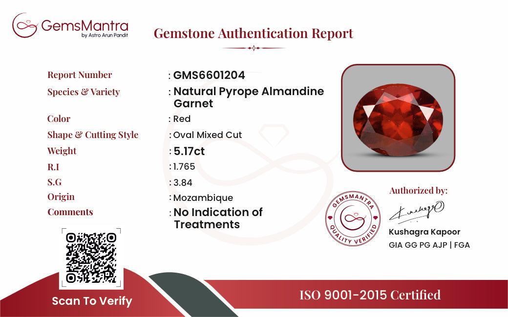 Red Garnet – 5.17 Carat / 5.7 Ratti [GM09888]